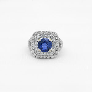 Blue Sapphire Diamond Ring