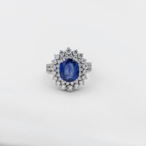 Blue Sapphire Diamond Ring