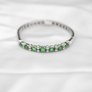 Green Emerald Diamond Bracelet